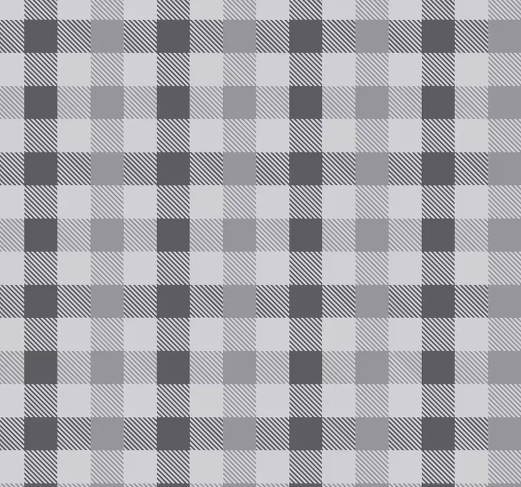 Nowoczesna roleta do kuchni wzór szarej kratki gingham - TenStickers