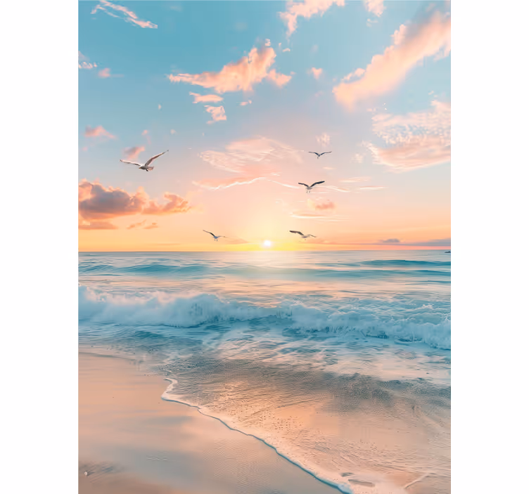 Roleta do łazienki plaża i mewy - TenStickers