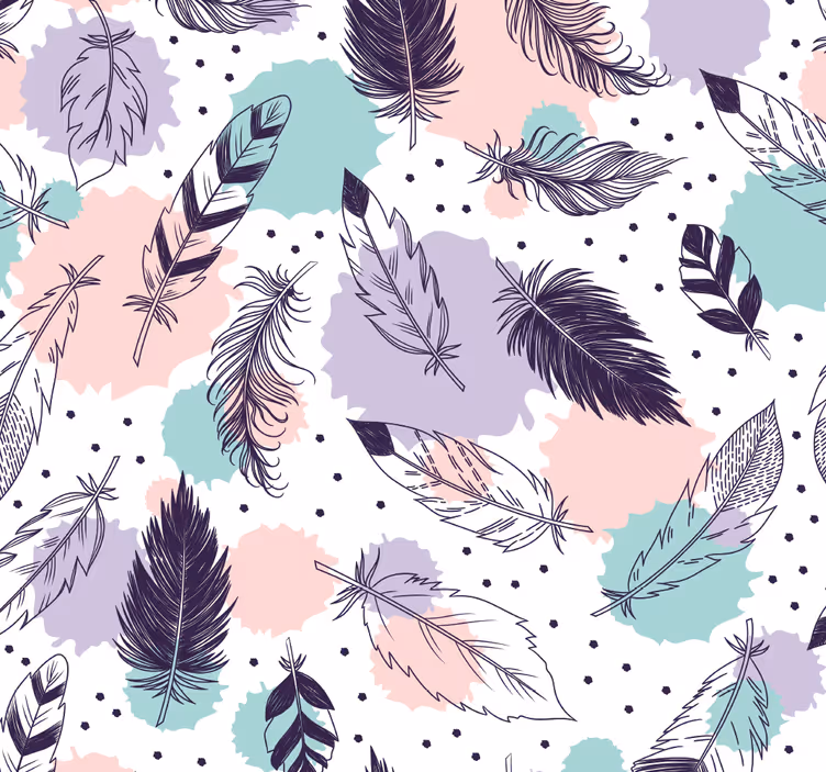 Roleta do łazienki wzór piór boho - TenStickers