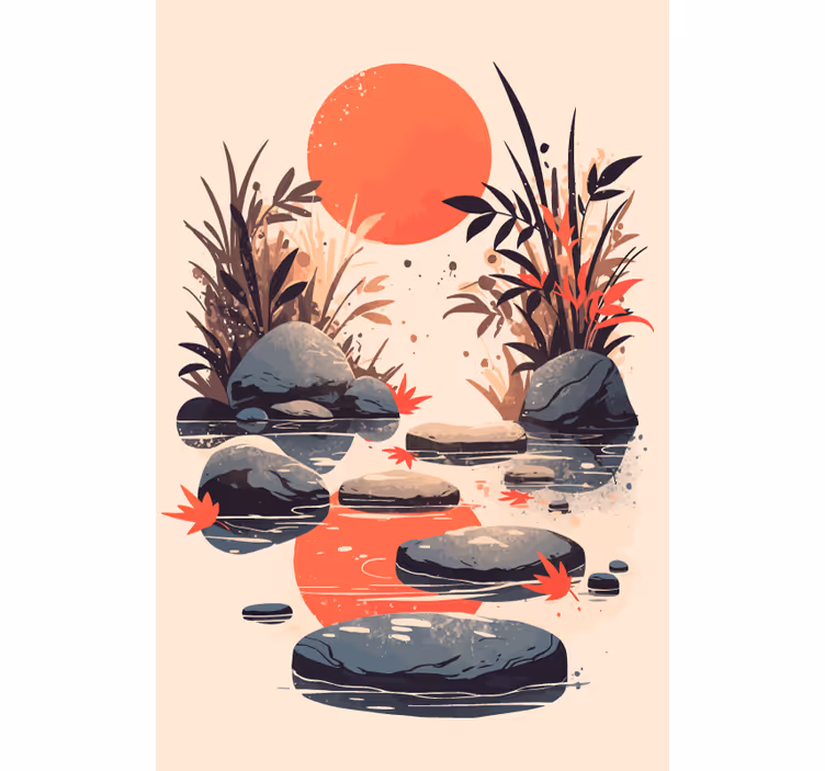 Roleta do łazienki inspiracja japońskim stylem - TenStickers