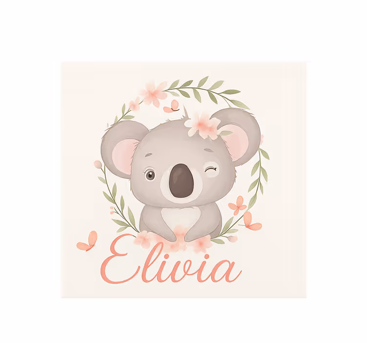 Roleta na zamówienie koala z imieniem - TenStickers