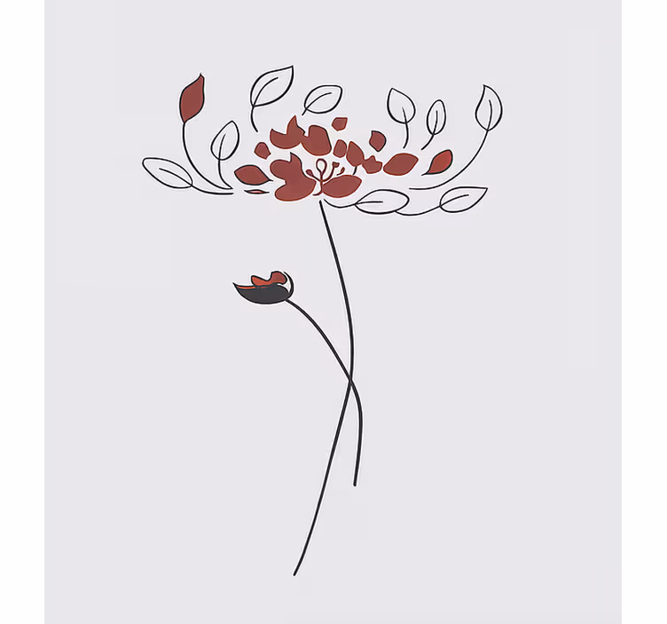 Roleta dla dzieci minimalistyczny szkic botaniczny - TenStickers