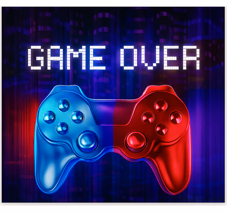 Roleta gamer gra kaskadowa neonów zakończona - TenStickers