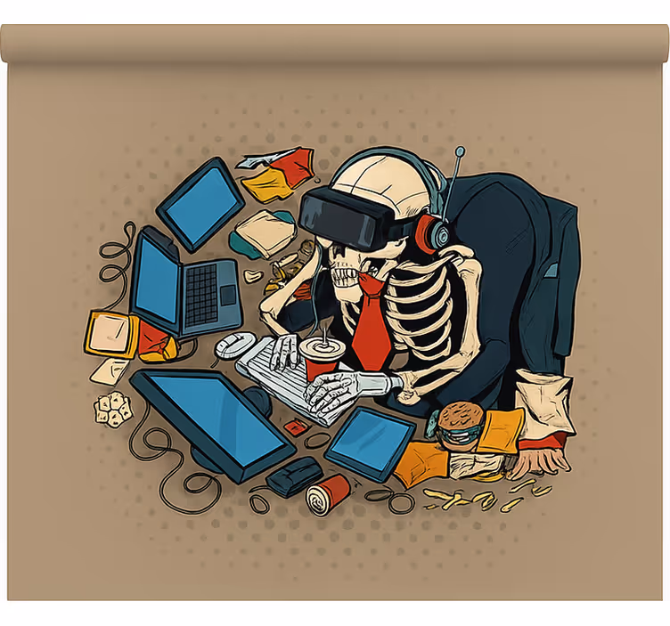 Roleta gamer szkielet retro-gracz - TenStickers