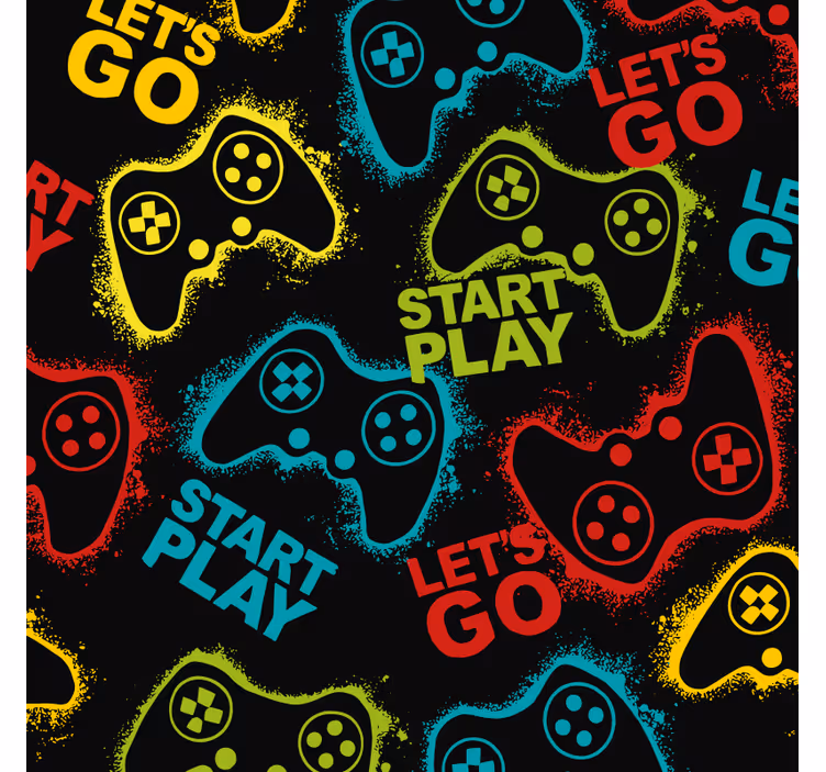 Roleta gamer rozpocznij grę za pomocą kontrolerów - TenStickers