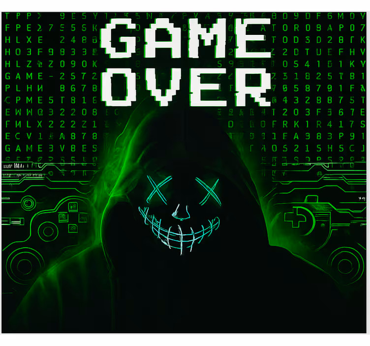 Roleta gamer zamaskowana zhakowana game over - TenStickers