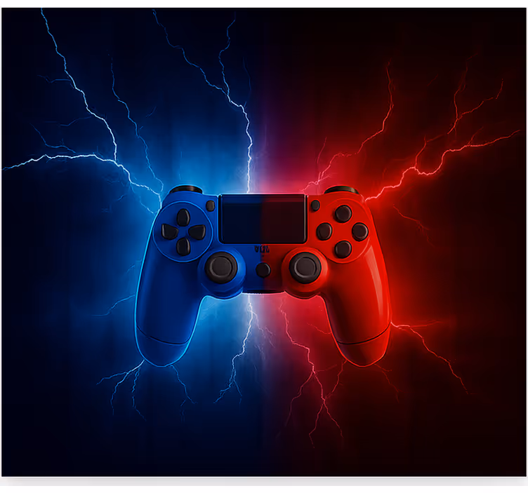 Roleta gamer czerwono-niebieski sterownik elektryczny - TenStickers