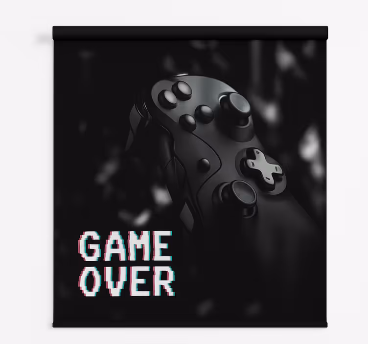 Roleta gamer matowo-czarna gra skończona - TenStickers