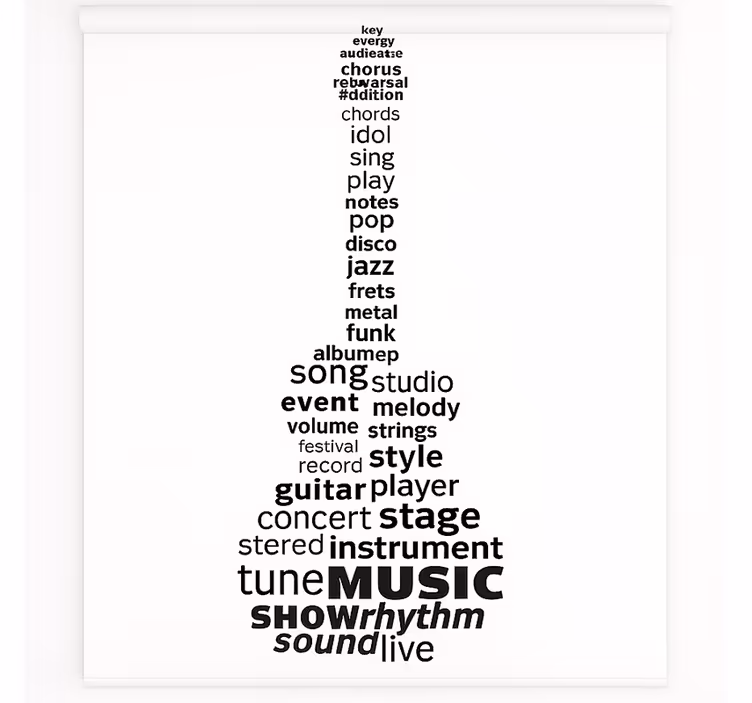 Roleta dla nastolatka muzyka gitara słowa - TenStickers