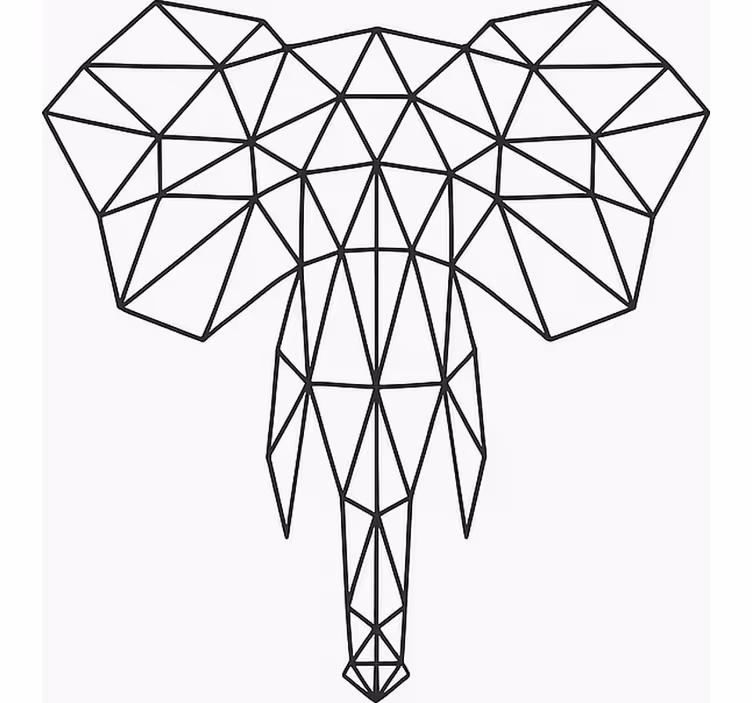 Roleta dla nastolatka nowoczesny geometryczny słoń - TenStickers