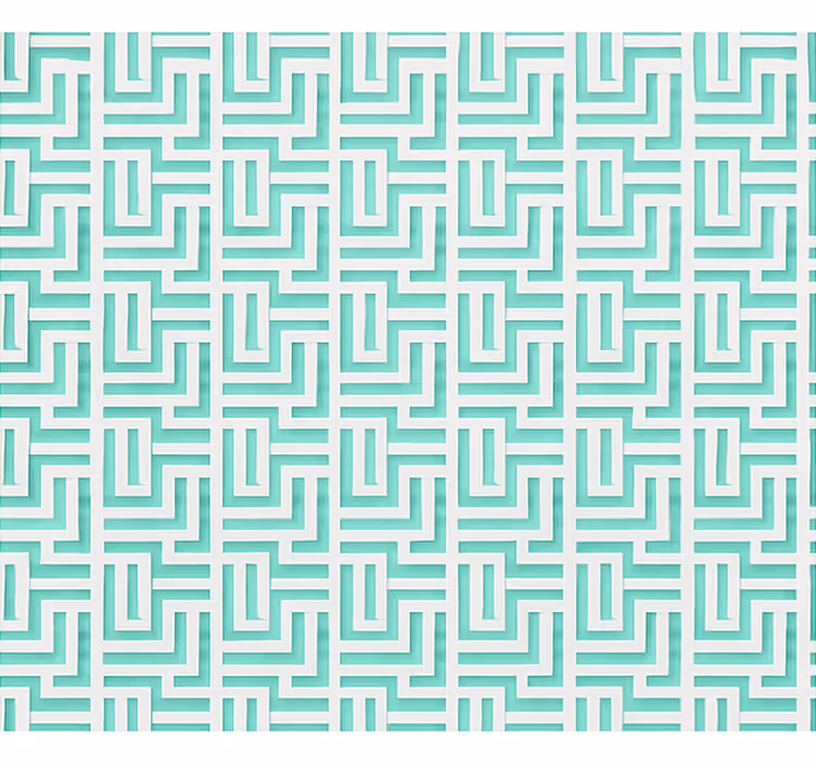 Roleta do jadalni efekt niebieskich geometrycznych kwadratów - TenStickers