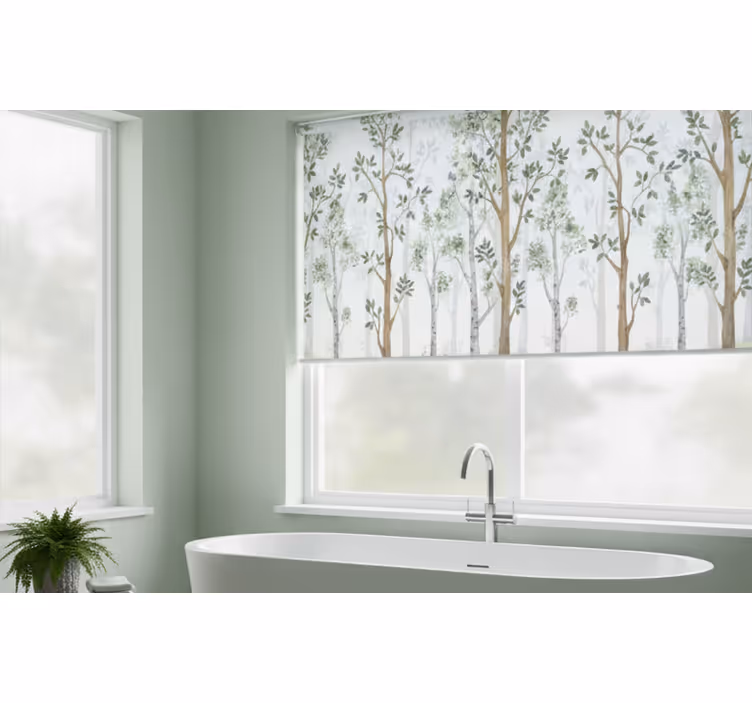 Roleta z drzewami w minimalistycznym stylu botanicznym - TenStickers