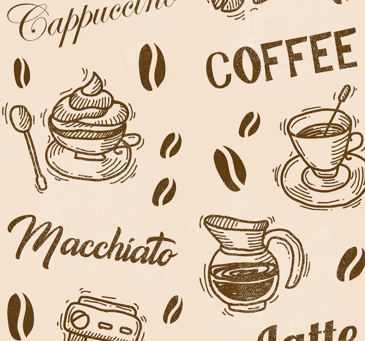 Roleta do kuchni z wzorem kawowych rodzajów - TenStickers