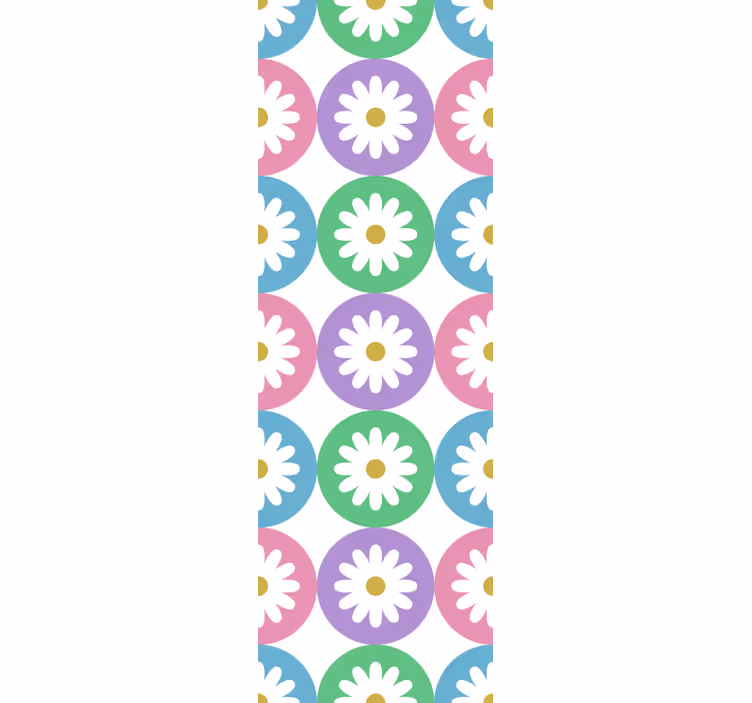 Roleta do kuchni w kółka w kwiaty - TenStickers