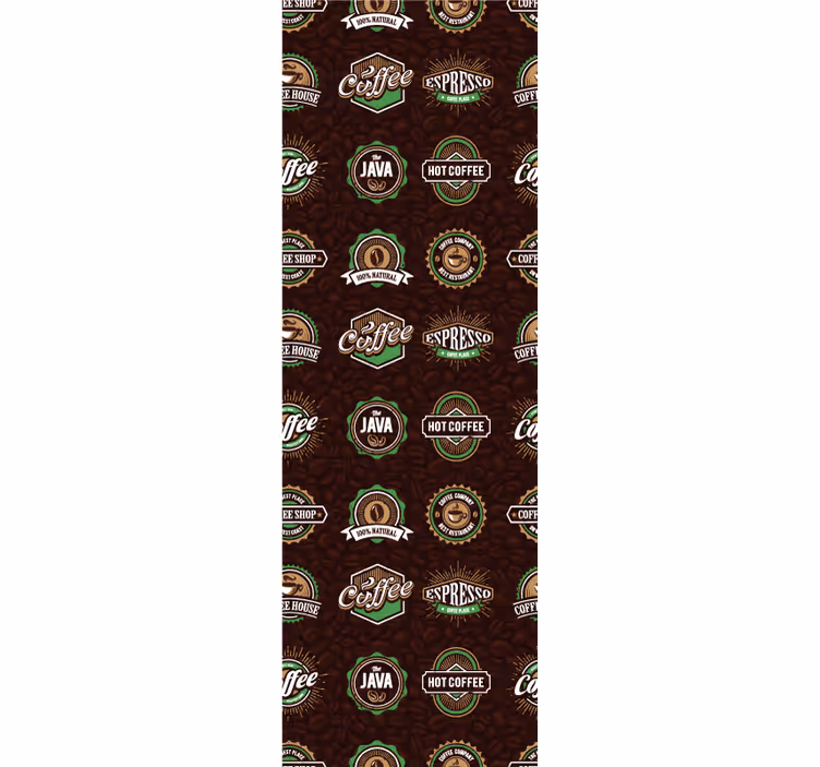 Roleta do kuchni z wzorem kawowych emblematów - TenStickers
