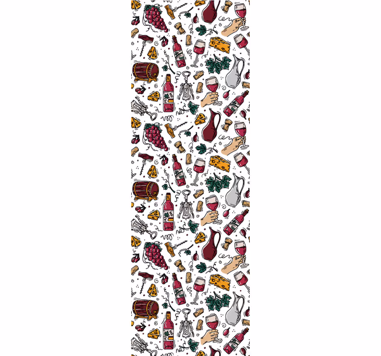 Roleta do kuchni winogrona, wino i ser vintage - TenStickers