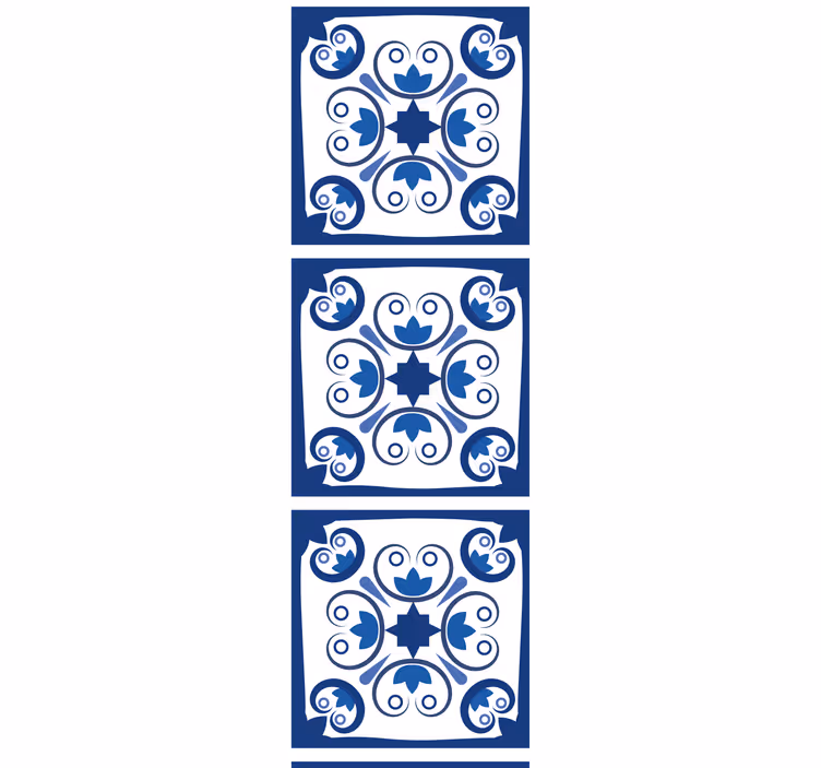 Roleta do kuchni w typowe piękne niebieskie kafle - TenStickers