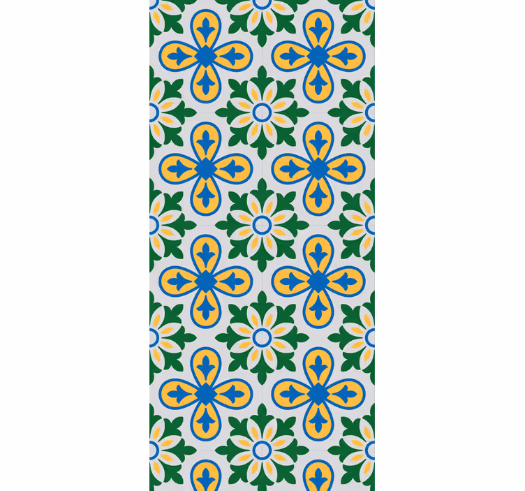 Roleta do kuchni w żółto-niebieskie portugalskie kafle - TenStickers