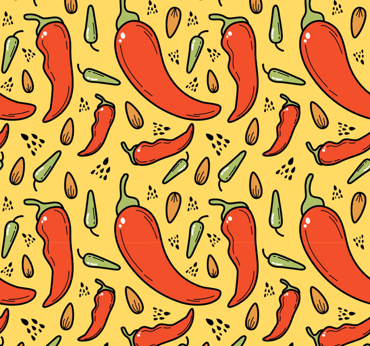 Roleta do kuchni w czerwone i zielone chili - TenStickers