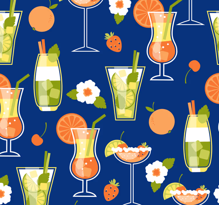Roleta do kuchni w stylu vintage z koktajlami - TenStickers