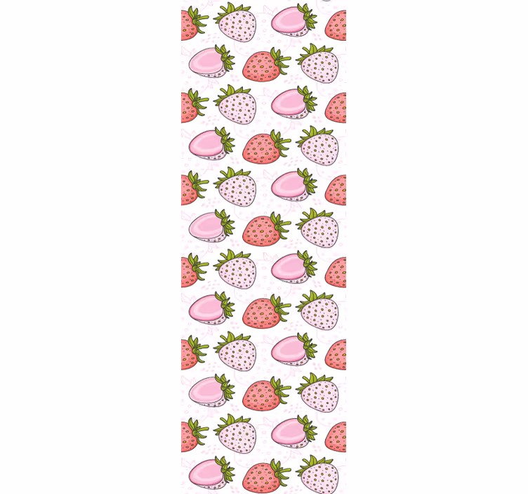 Roleta do jadalni w różowe i czerwone truskawki - TenStickers