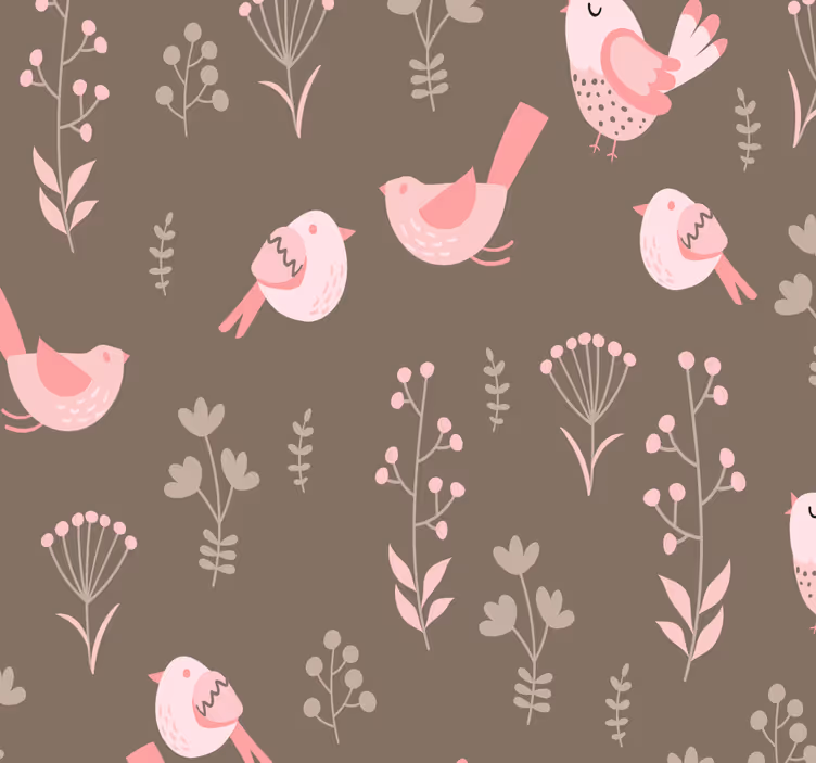 Roleta do jadalni z różowymi ptakami w stylu vintage - TenStickers