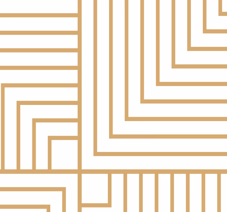 Roleta do jadalni w białą i złotą geometrię - TenStickers