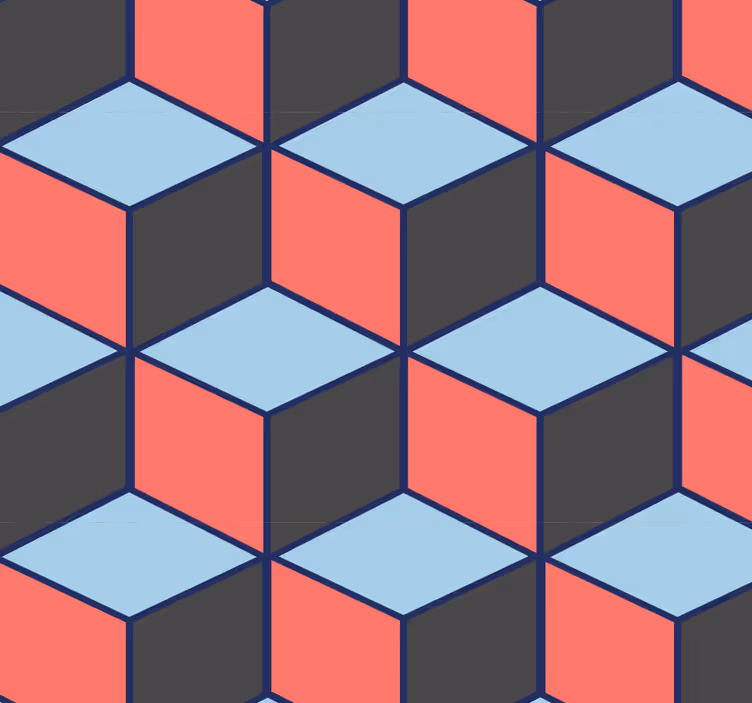 Roleta do jadalni w 3d geometryczne kwadraty - TenStickers