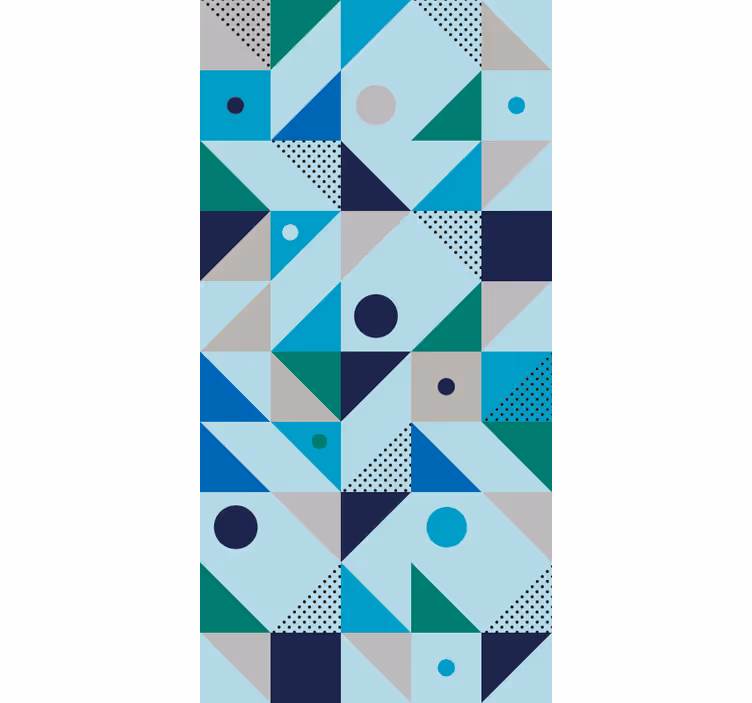 Roleta do jadalni w niebieskim patchworku - TenStickers