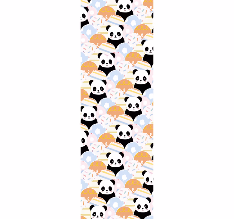 Roleta dla dzieci z wzorem pandy w patchworku - TenStickers