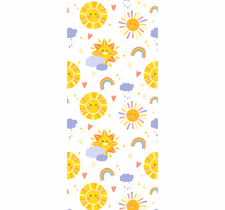 Roleta dla dzieci w pastelowe tęcze i chmury - TenStickers
