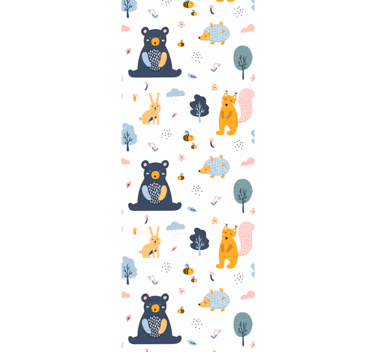 Roleta dla dzieci kolorowe wiewiórki i misie - TenStickers