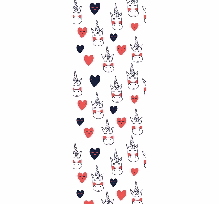 Roleta dla dzieci w jednorożce z serduszkami - TenStickers