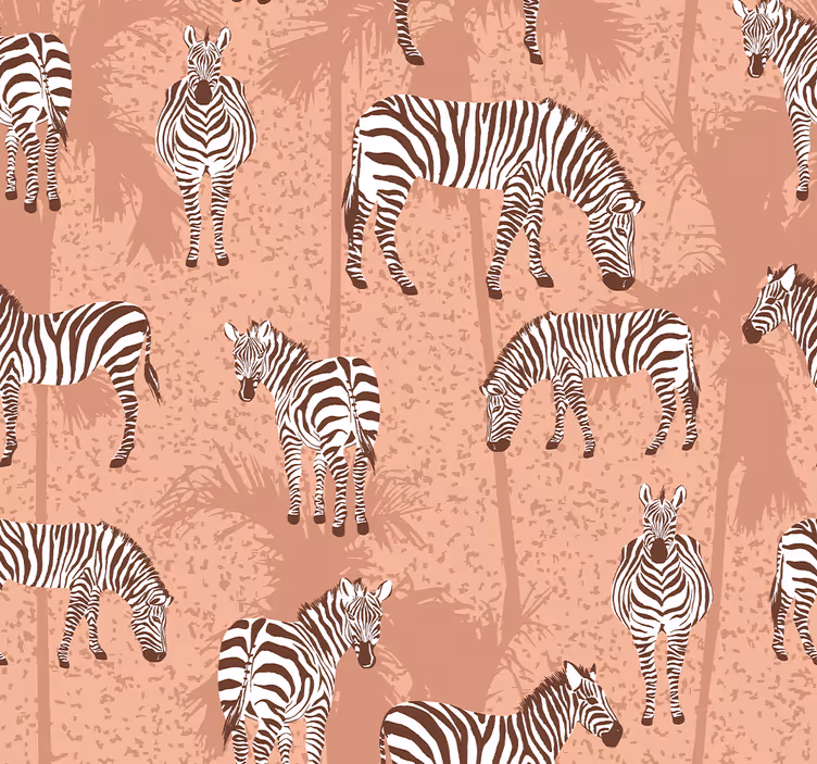Roleta dla dzieci zebra i brązowe palmy - TenStickers