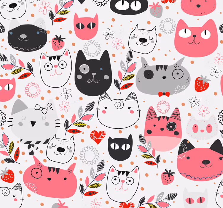 Roleta dla dzieci z ilustracjami kotów - TenStickers