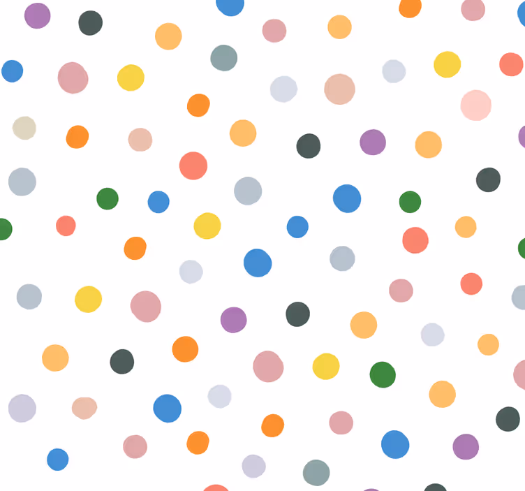Roleta dla dzieci kolorowe kropki na białym - TenStickers