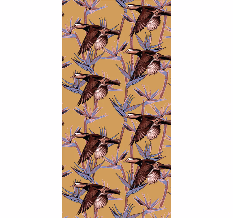 Roleta do biura w stylu vintage z zwierzętami jeziora - TenStickers