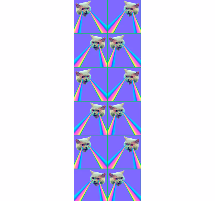 Roleta dla nastolatka z kotem laserowym w stylu vaporwave - TenStickers