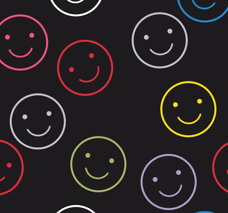 Roleta dla nastolatka kolorowe uśmiechnięte buźki - TenStickers