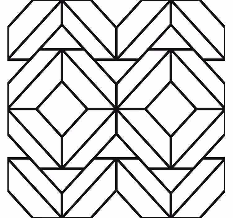 Nowoczesna roleta w czarno-białą geometrię - TenStickers