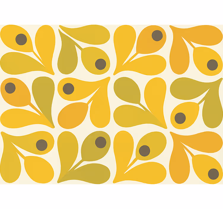 Żółta roleta w retro żółte geometrie - TenStickers