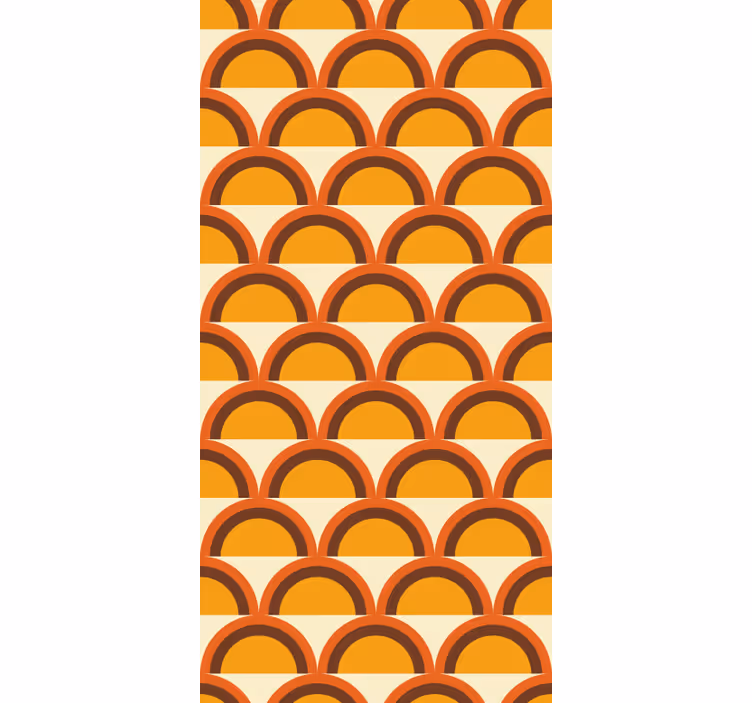 Żółta roleta retro łuki w zachodzie słońca 70. - TenStickers