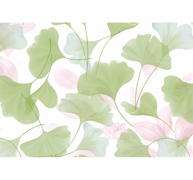 Roleta do kuchni liście ginkgo w akwareli glamour - TenStickers