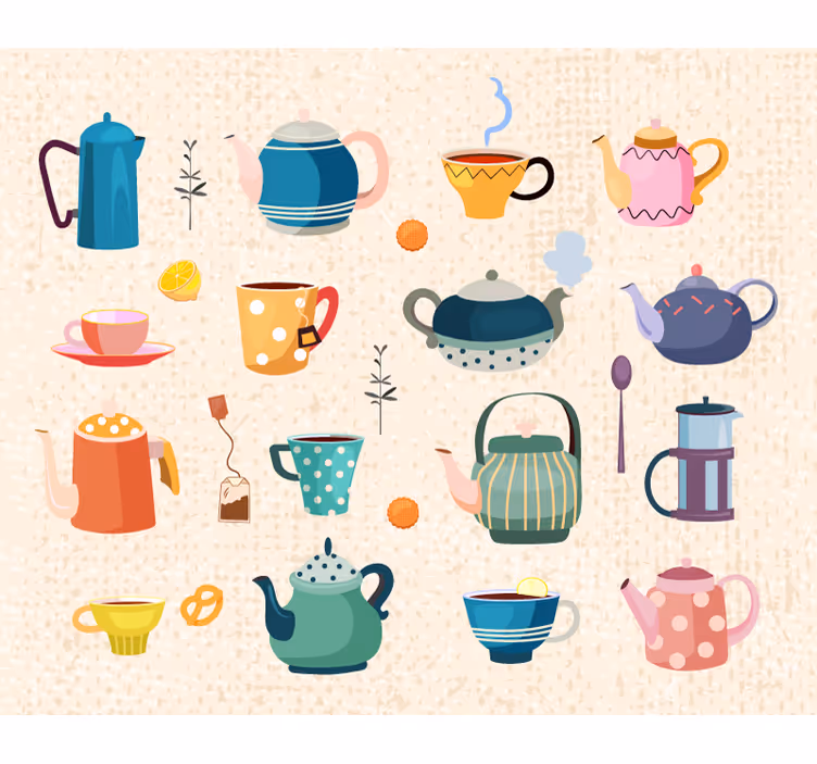Roleta do kuchni w stylu vintage z herbatą - TenStickers