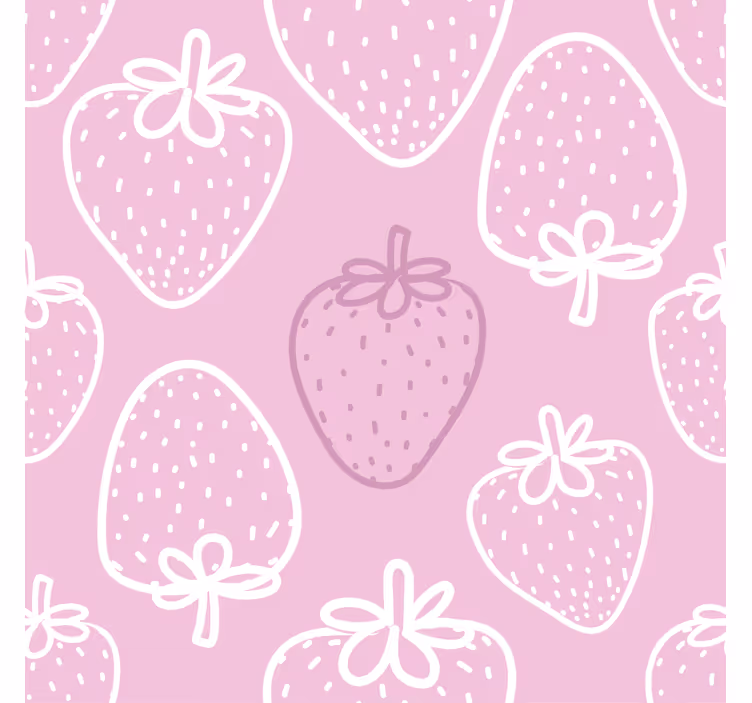 Roleta do kuchni w różowe truskawki w stylu gift wrap - TenStickers