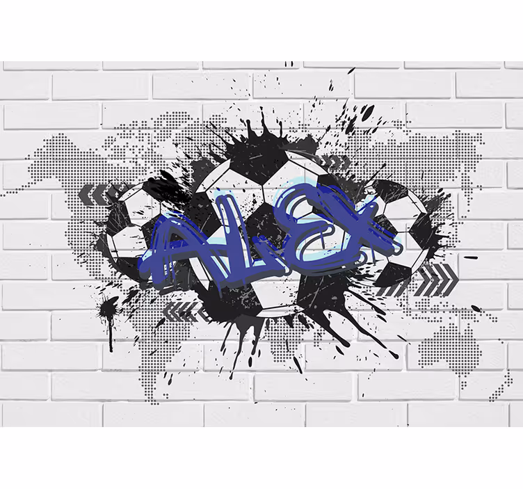 Biała roleta z piłkarskim graffiti - TenStickers