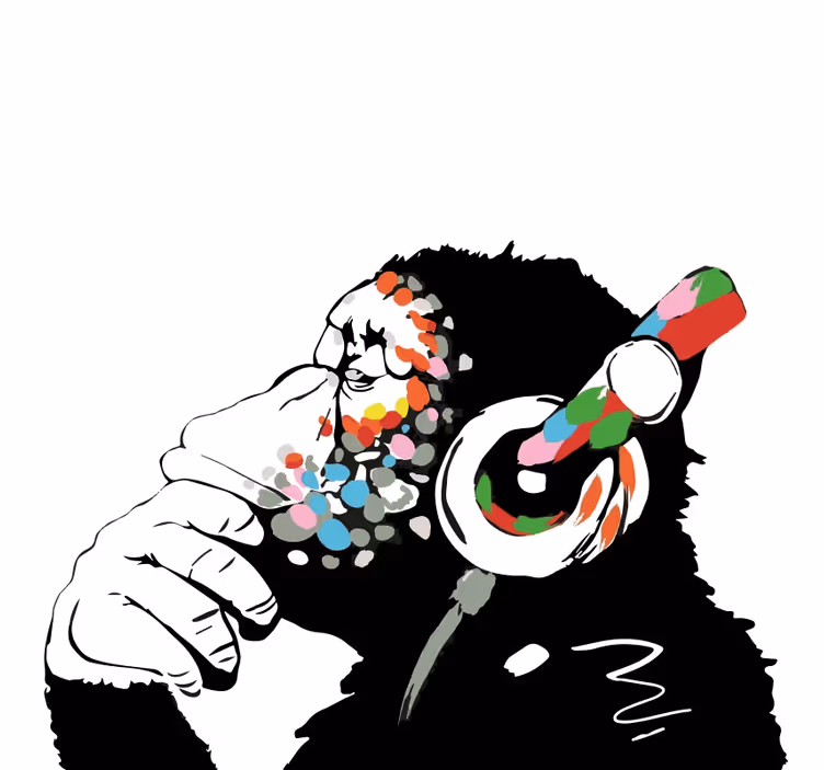 Roleta do salonu mono banksy muzyka - TenStickers