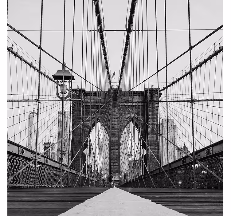 Roleta do salonu most brookliński w czerni i bieli - TenStickers