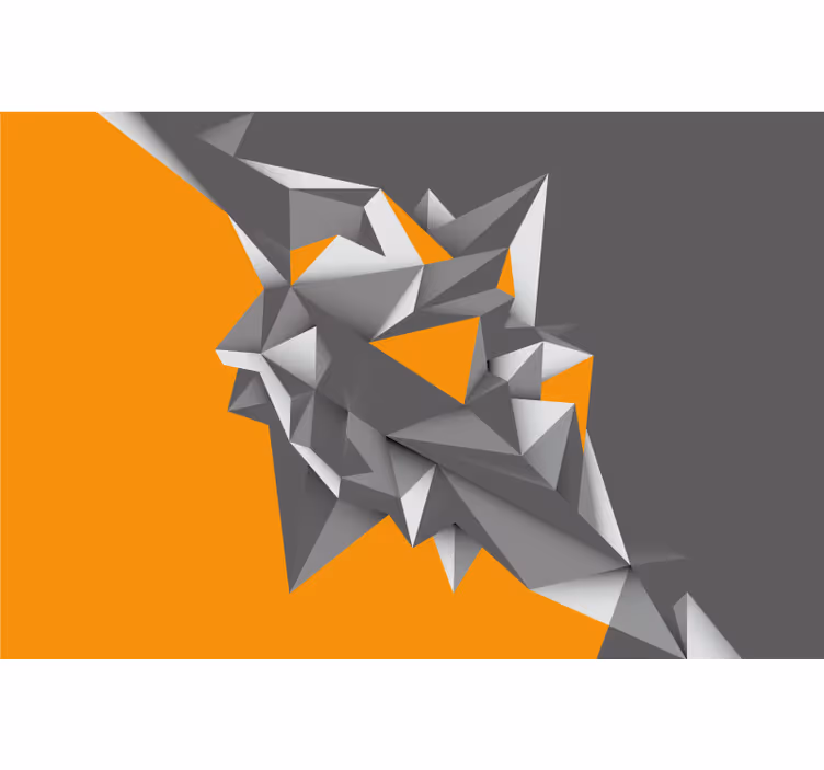 Roleta do salonu w szare i pomarańczowe geometryczne wzory - TenStickers
