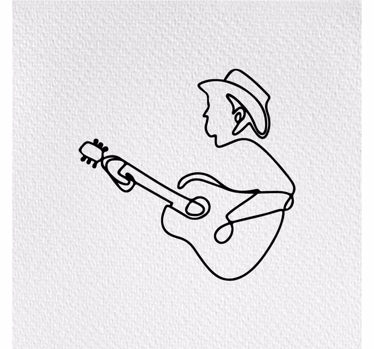 Roleta do salonu z uroczym minimalistycznym gitarzystą - TenStickers